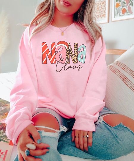 Nana Claus Sweatshirt, Nana Christmas Sweatshirt, Gift For Nana, Nana Claus Christmas Sweater, Pregnancy Announcment