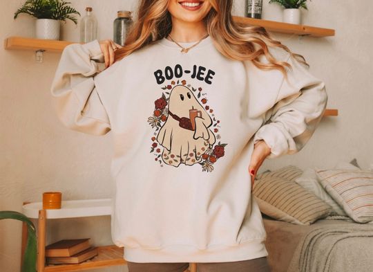 Halloween Ghost Sweatshirt, Boo Jee Shirt, Boo Shirt, Spooky Ghost Hoodie, Spooky Season Ghost Sweater, Spooky Vibes Shirt, Halloween Gifts