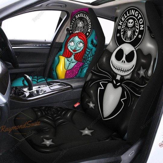 Jack And Sally Car Seat Covers, Jack Skellington Seat Covers, Halloween Movie Carseat Cover
