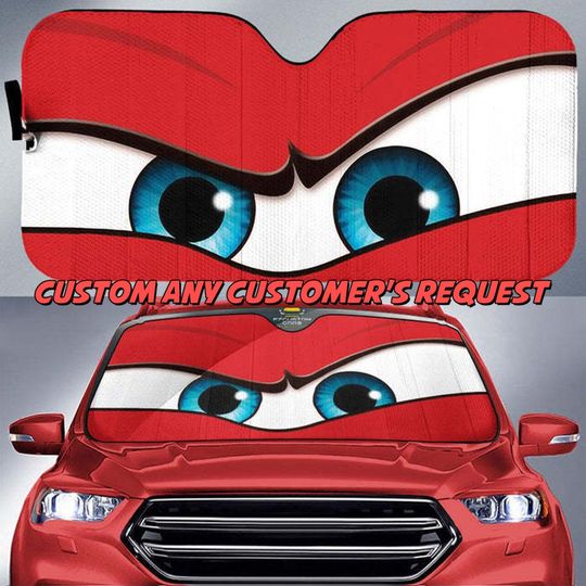 Custom Sunshade Seriously Angry Cartoon Eyes Custom Car Windshield Sunshades