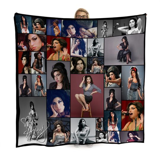 Amy Winehouse Celebrity Montage Fleece Blanket