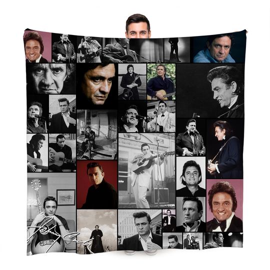 Johnny Cash Celebrity Montage Fleece Blanket