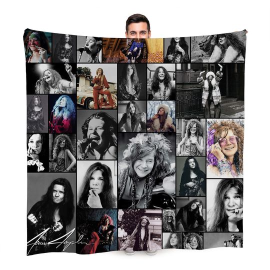 Janis Joplin Celebrity Montage Fleece Blanket