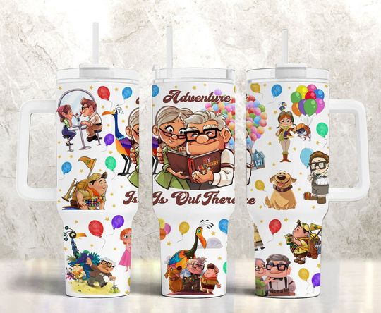 Carl And Ellie Tumbler Png, 40oz Quencher Tumbler, valentine Tumbler Wrap