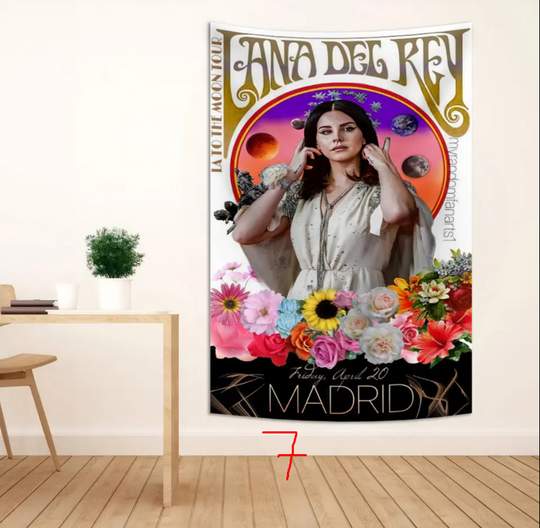 Lana del rey Flag Tapestry, Home Decor