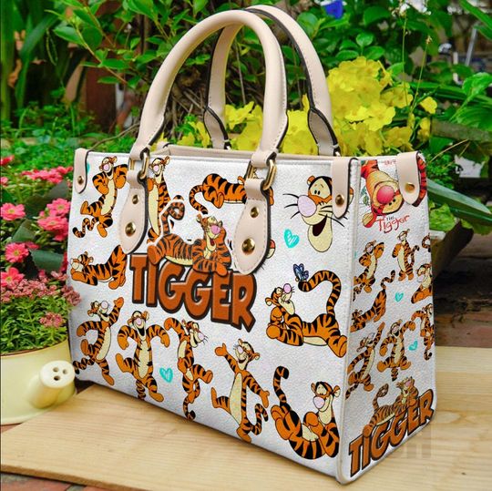Tigger Winnie the Pooh Leather Bag Handbag, Tigger Women Purses,Cartoon Women Handbag