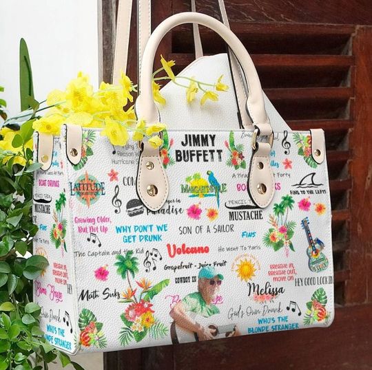 Jimmy Buffett Leather Bag Handbag, Music Women Handbag , Jimmy Buffett Women Purses, Women Handbag