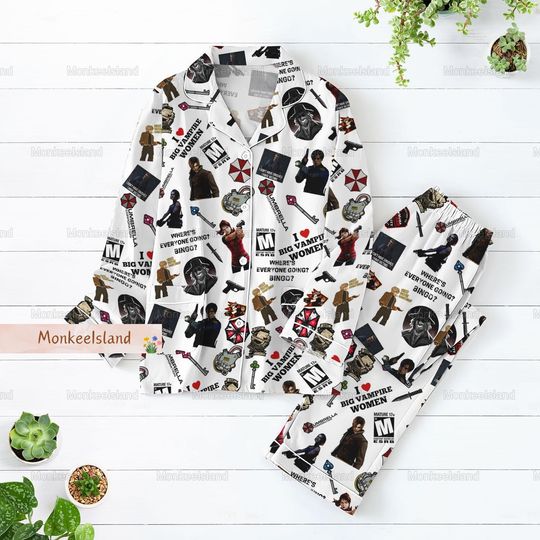 Resident Evil Pajamas, Umbrella Corporation Women Pajamas, Raccoon City Bridesmaid Pajamas