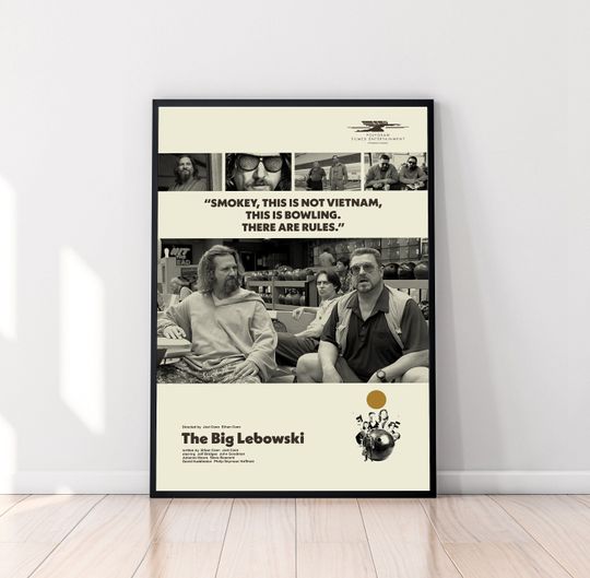 The Big Lebowski Poster, Ethan Coen, Joel Coen, The Big Lebowski Print, Minimalist Art, Midcentury Art