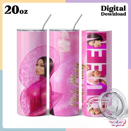 Nicki Minaj Tumbler with Lid and Straw 20oz