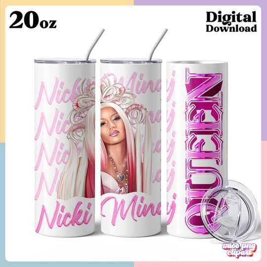 Nicki Minaj Tumbler with Lid and Straw 20oz