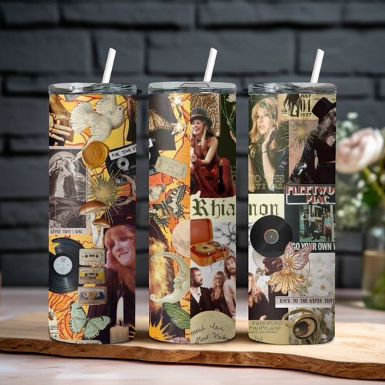 Fleetwood Mac Tumbler with Lid and Straw 20oz