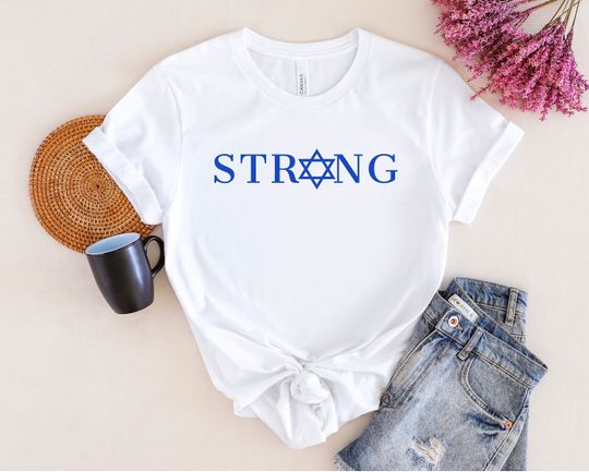 Israel Strong Tshirt, Am Yisrael Chai, Proud Jewish Israeli Tee, Support Israel
