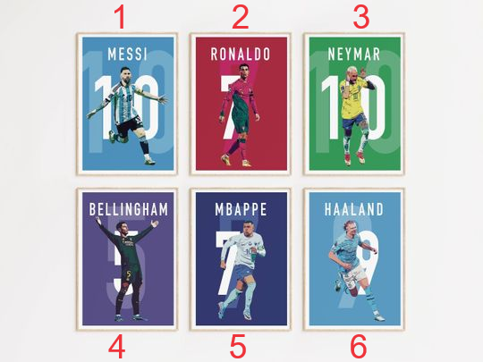 Messi Ronaldo Mbapp Neymar Poster World Cup Poster