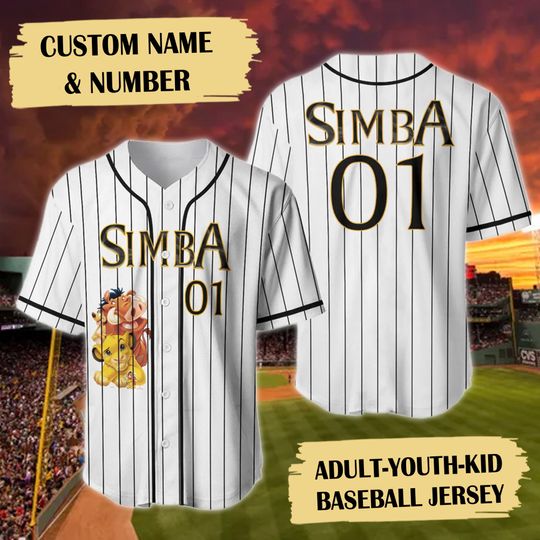 Personalized Baby Lion Baseball Jersey, Custom Lion Baseball Jersey