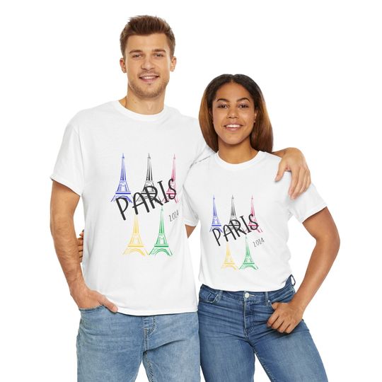 Paris Olympics 2024 Cotton Tee, Olympics T-Shirt, Paris Tee, Paris 2024, Summer Games, Summer Olympics