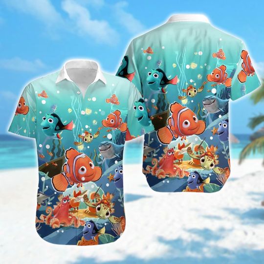 Finding Nemo Hawaiian Shirt, Nemo Dory Clownfish Lover Hawaii Shirt