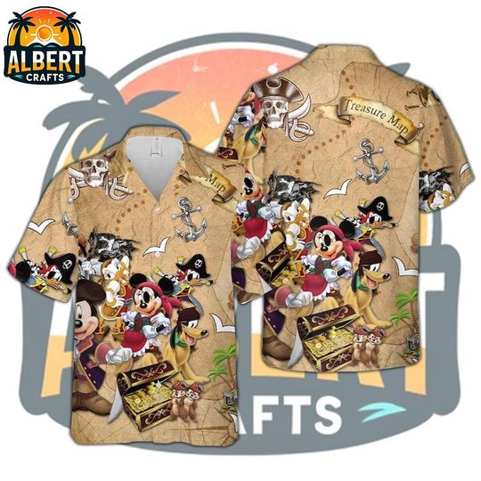 Mickey Caribbean Hawaiian Shirt, Pirated of the Caribbean Mickey and Friends