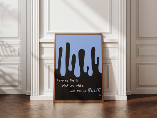 Billie Eilish Digital Art Poster "BLUE" - Striking