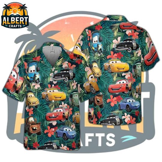 Lightning Mcqueen Hawaiian Shirt, Car Pixar Hawaiian 4th Of July