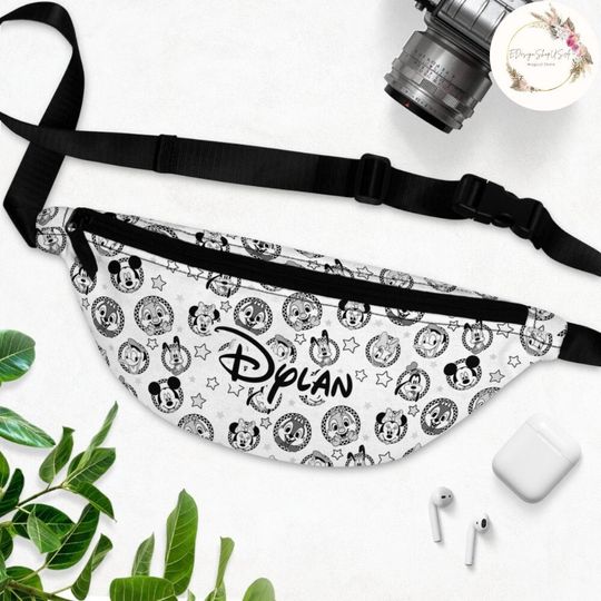 Personalized Mickey and Friends Checkered Disney Fanny Pack