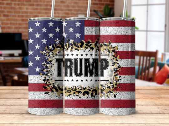Patriotic Trump Supporter Tumbler, American Flag , 20oz Insulated Travel Mug