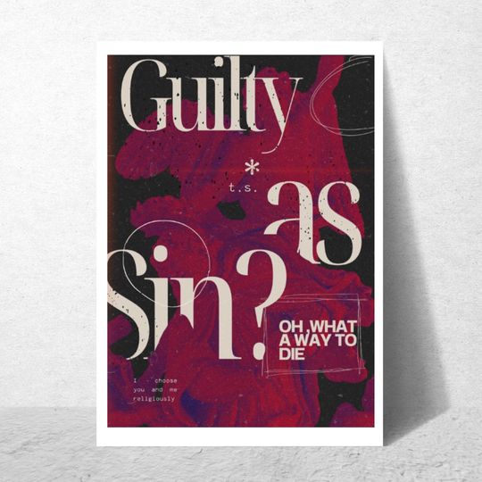 Guilty As Sin? | Guilty As Sin Heart Poster | TTPD Poster