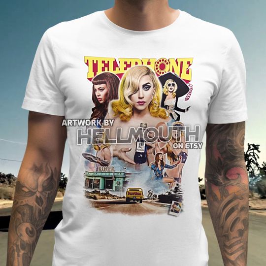 Ld ga Telephone T-Shirt, Beyonce Music Art