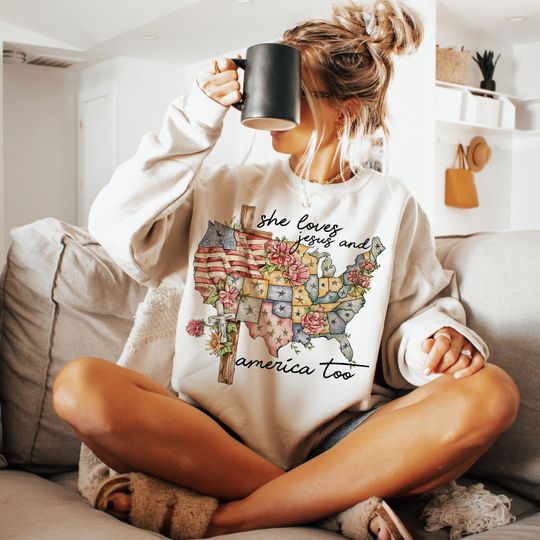 She Loves Jesus And America Too Shirt, 4th of july Shirt