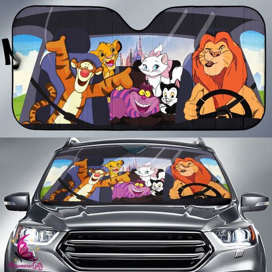Disneyworld Cats Car Sunshade, Lion King Car Sunshade, Cheshire Cat