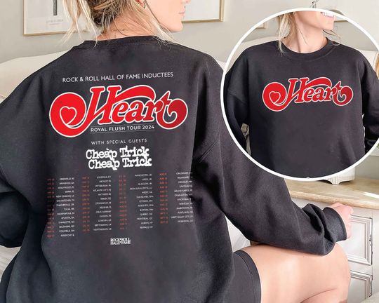Heart Royal Flush Tour 2024 Tour Shirt, Heart 2024 Concert Shirt, Heart Rock Band Royal Flush Tour Merch