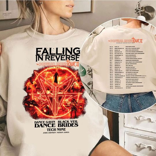 Falling In Reverse The Popular Monstour II Tour 2024 Shirt, Falling In Reverse 2024 Concert Tee, Falling In Reverse Band Shirt