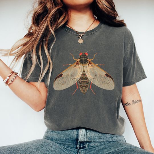 Discover Cicada Graphic T-Shirt, Insect Art Shirt, Bug Lover Gift Idea