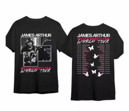 James-Arthur Bitter Sweet Love 2024 World Tour Signature T Shirt