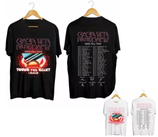 Cage the Elephant Neon Pill Tour 2024 Signature T-Shirt
