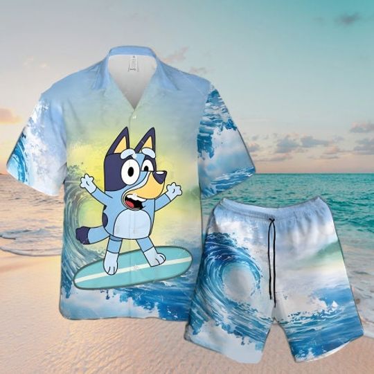 Rad Dad Hawaiian Set, Summer Shirt, beach Shirt, Cartoon Shirt, Gift For Dad, Father's Day