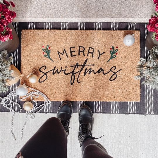 Merry Swiftmas Door Mat, Taylor Christmas Doormat, taylor version, Song Lyric Doormat