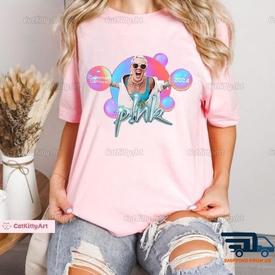 P!nk Pink Singer Summer Carnival 2024 Tour Shirt, Pink Fan Shirt, Music Tour 2024