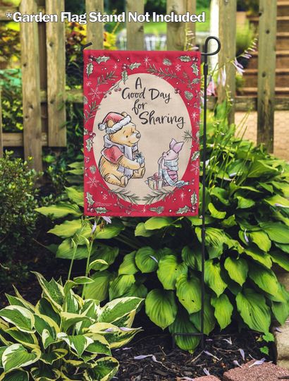 Disney, Disney A Good Day for Sharing Pooh and Piglet Garden Flag