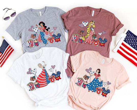 Disney Princess Fourth Of July Shirt, Memorial day shirt, Disney Independence Day