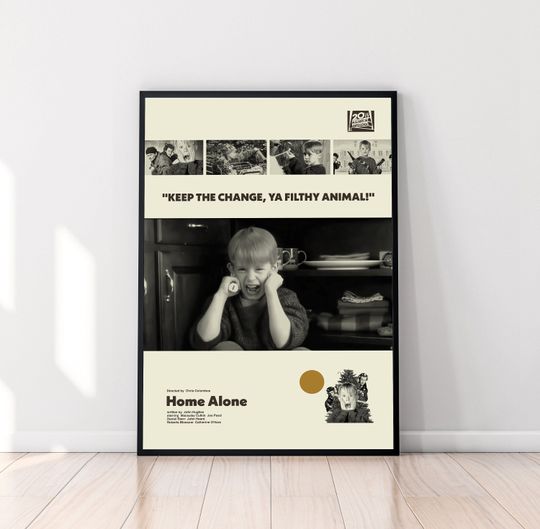 Home Alone Poster, Home Alone Print, Chris Columbus, Minimalist Art, Midcentury Art, Movie Poster, Retro Poster, Wall Decor