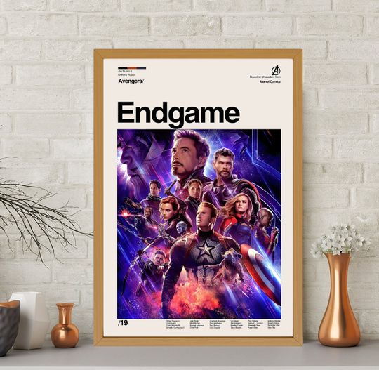 Avengers Endgame Poster, Endgame Print, Marvel Poster, Retro Movie Poster, Vintage Poster, Retro Poster, Minimalist Art, Wall Decor