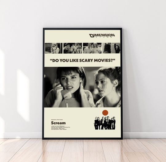 Scream Poster, Scream Print, Wes Craven, Retro Movie Poster, Minimalist Art, Vintage Poster, Modern Art, Movie Poster, Wall Decor