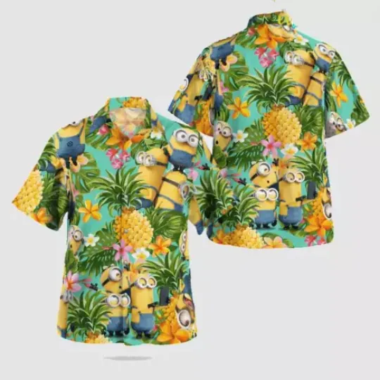 Tropical Pineapple Minion Hawaiian Shirt