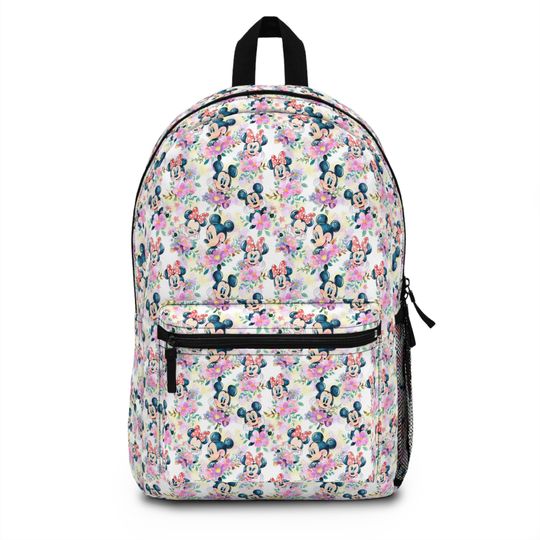 Floral Mickey and Minnie Backpack, Disneyland Backpack, Disney World Backpack