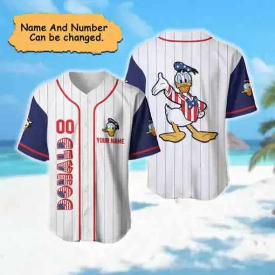 Personalized Donald Duck Happy July 4th Independence Day Baseball Jersey Shirt