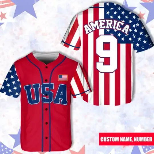 Personalized Ultra Maga Trump America 4th Of July Baseball Jersey Shirt