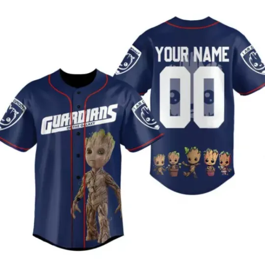 Personalized Guardians Of The Galaxy Baby Groot Baseball Jersey Shirt