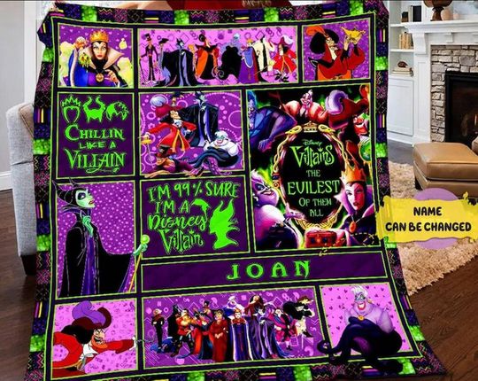 Personalized Disney Villains Maleficent Ursula Evil Queen Fleece Blanket