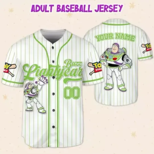 Personalized Toy Story Buzz Lightyear Cute Pixar Toy Story Baseball Jersey Shirt